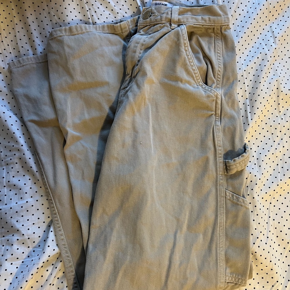 Garage Tan Cargo Pants Relaxed Fit Cotton Blend